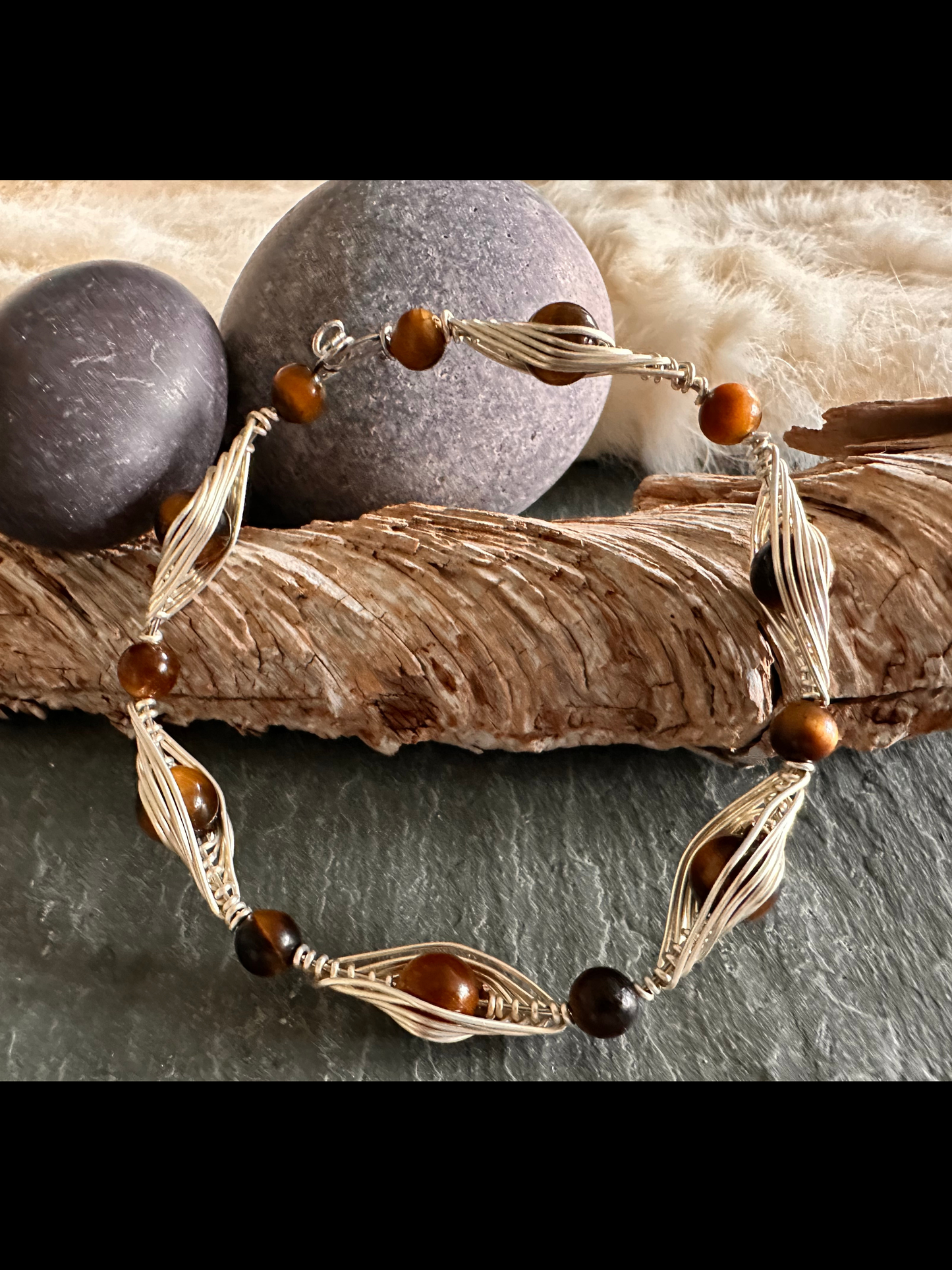 Tiger Eye & Silver Bracelet