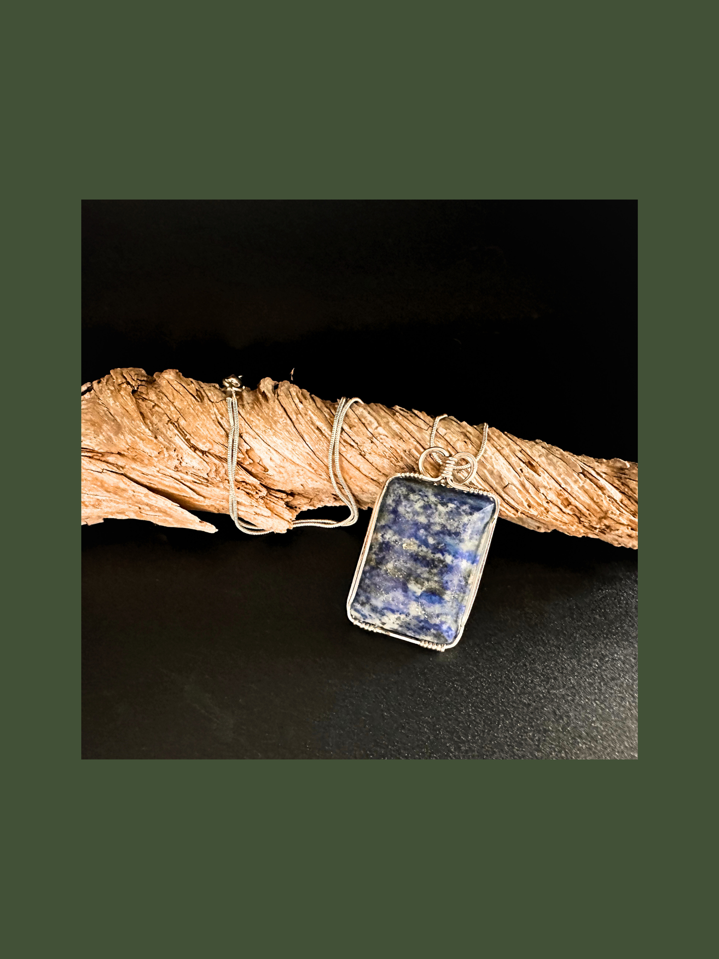 Lapis Lazuli Gemstone Pendant (square)