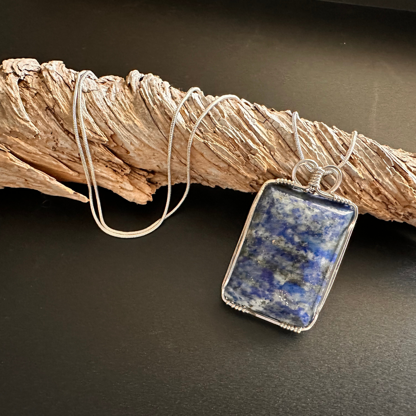 Lapis Lazuli Gemstone Pendant (square)