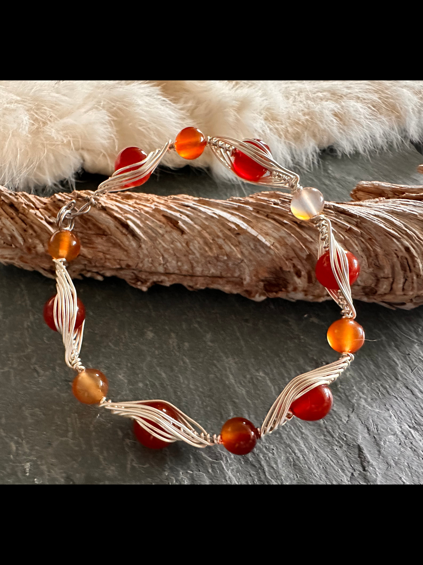 Carnelian & Silver Bracelet