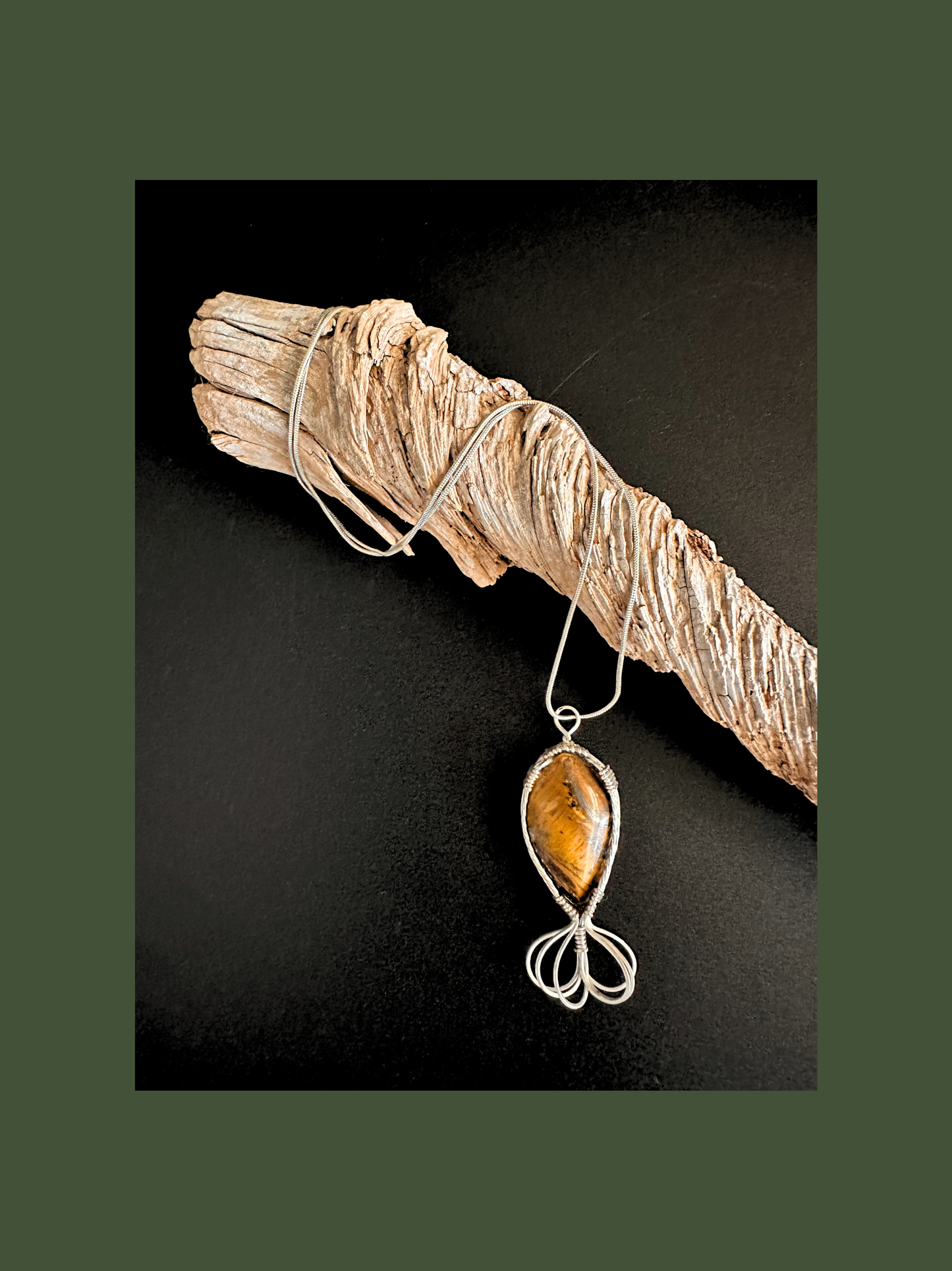 Tiger Eye Gemstone Pendant