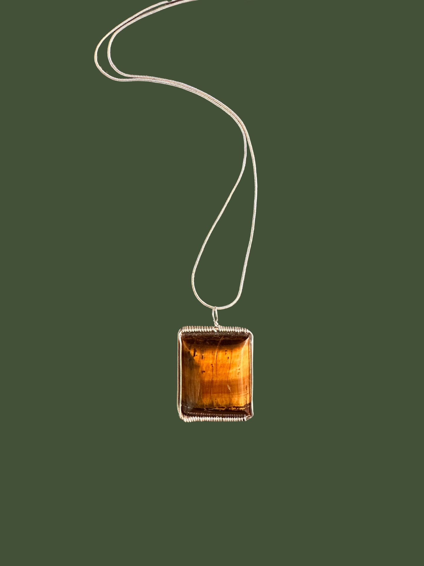 Tiger Eye Square Pendant