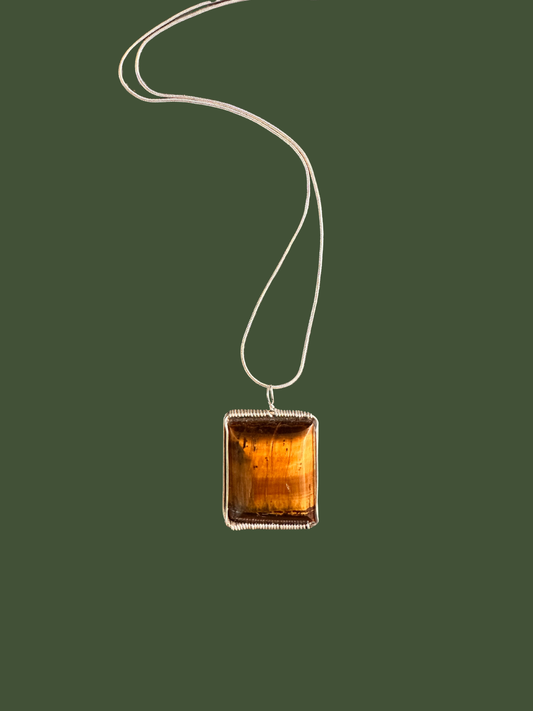 Tiger Eye Square Pendant