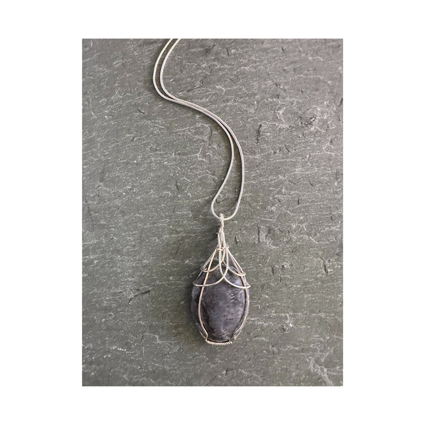 Grey/Blue Agate Pendant