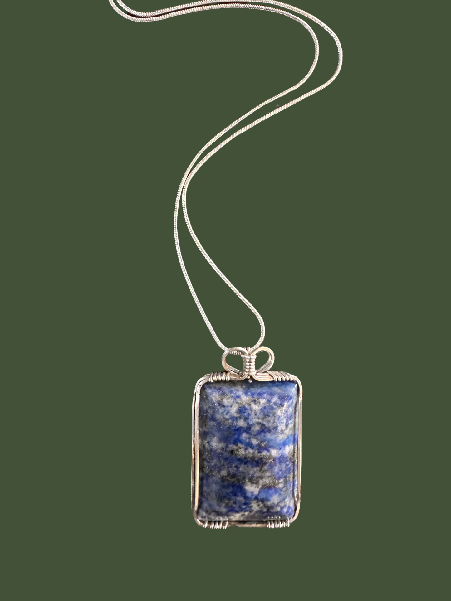 Lapis Lazuli Gemstone Pendant (square)