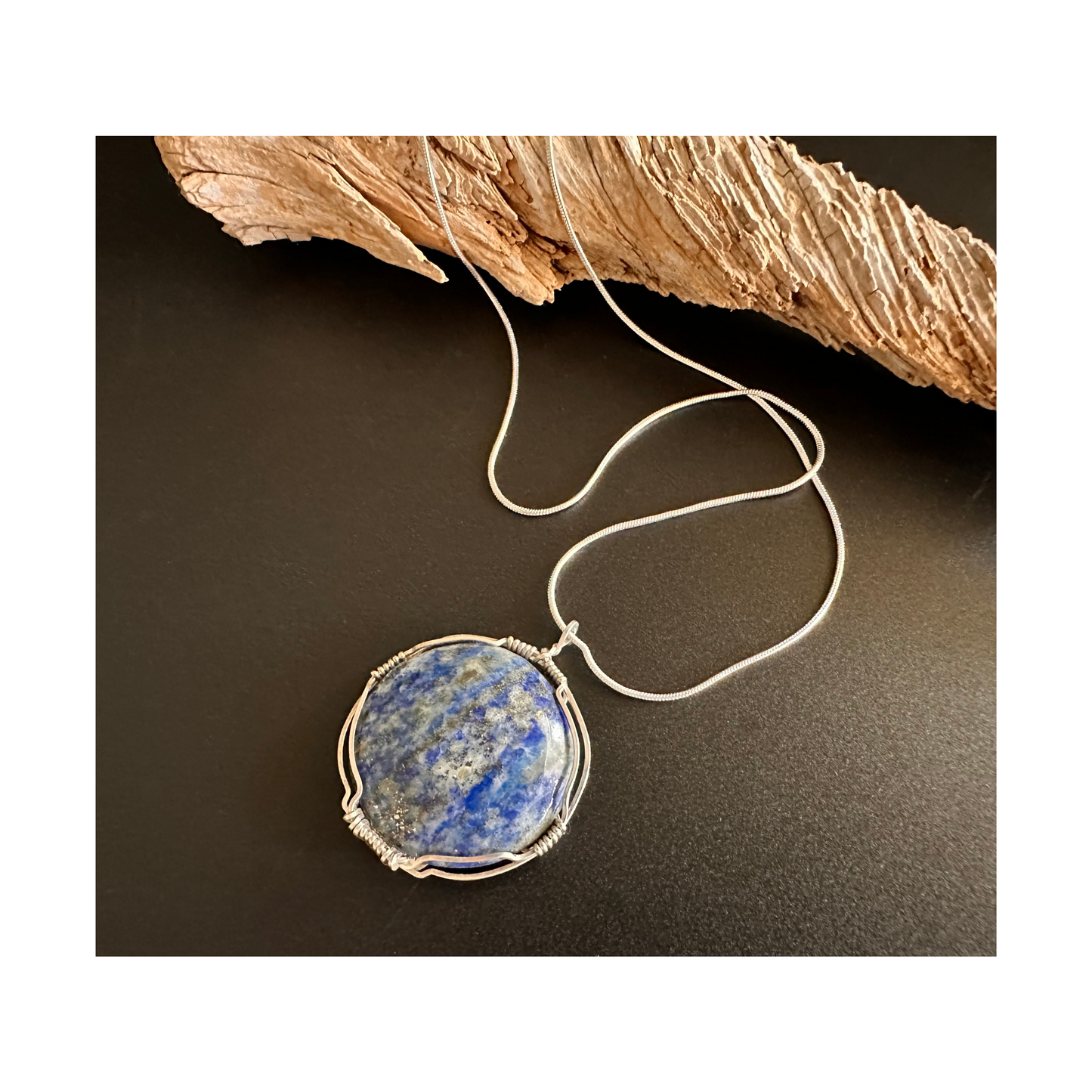 Lapis Lazuli Gemstone Pendant (Round)